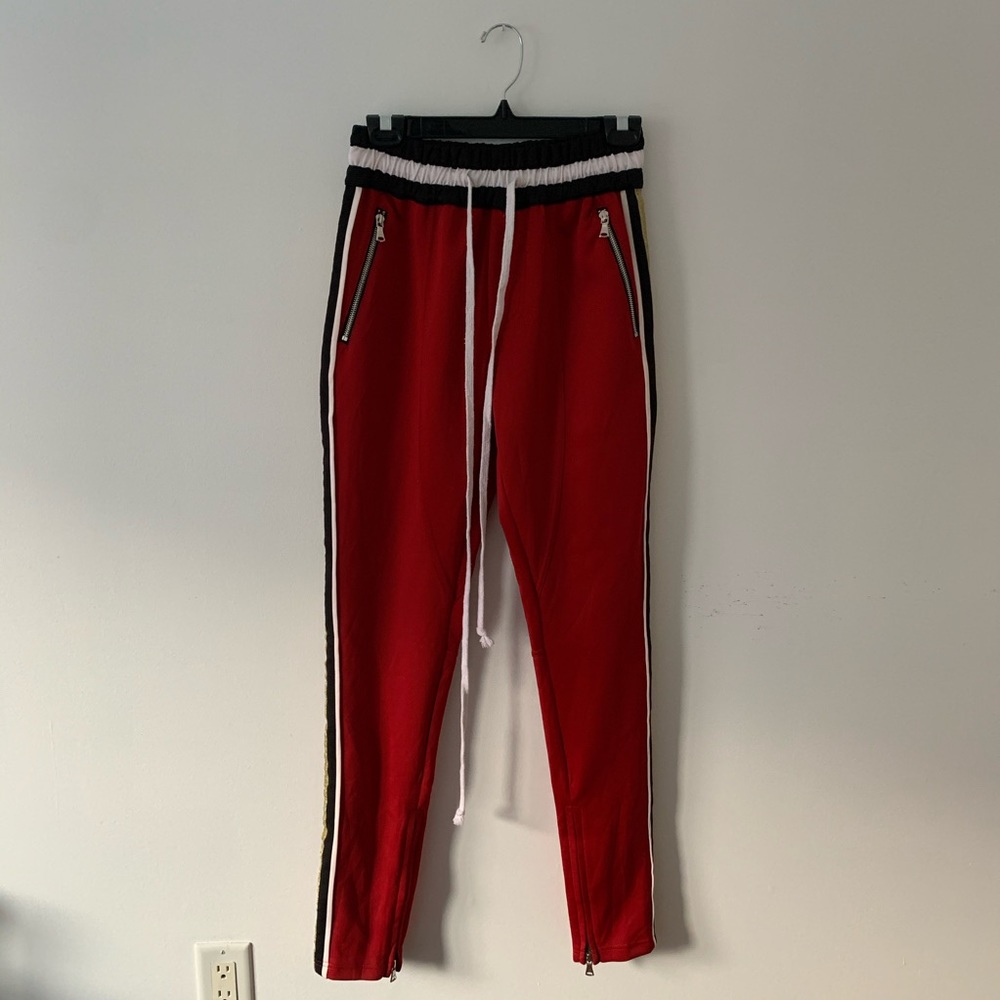 Lifted Anchors track pants in Red and Gold